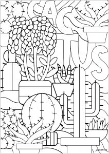Vários cactos para colorir - Flores e vegetação - Coloring Pages
