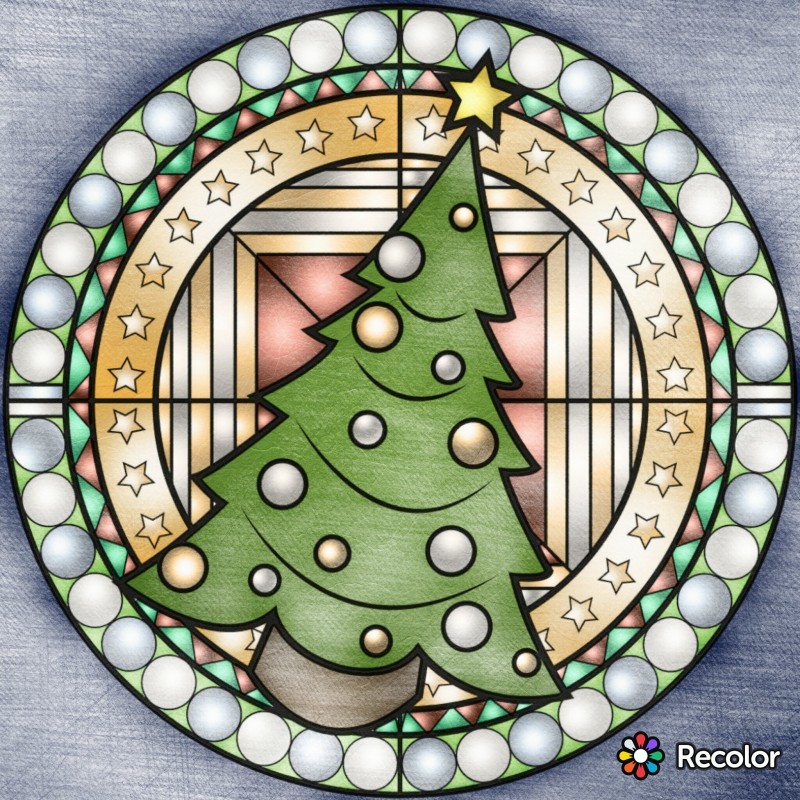 Mandala sapin de Noël - Mandalas sur le thème des Fleurs et végétation - 100% Mandalas Zen 